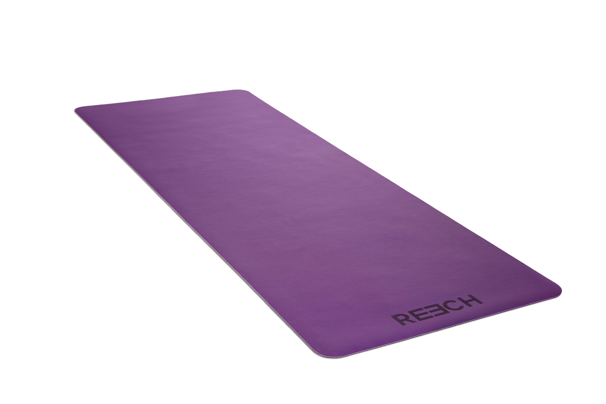 Flat purple anti-bacterial & anti-microbial namaSTAY yoga mat on the ground.